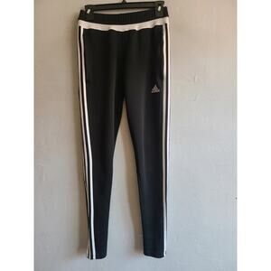 Women's XS small 4/6 Adidas black climacool jogger athletic pants 3 stripe